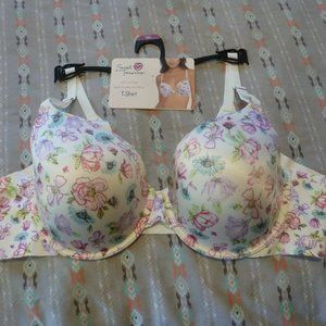 Secret Treasures Floral Print T Shirt Bra Sz 42C
